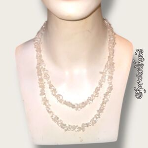 Bundle Sale 3 for $15 | 34” Clear Quartz Chip Necklace Without Clasp